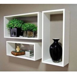 Conjunto de Nichos Retangulares 100% Mdf Branco - 1
