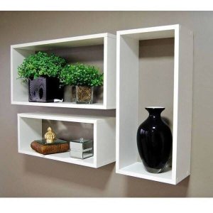 Conjunto de Nichos Retangulares 100% Mdf Branco