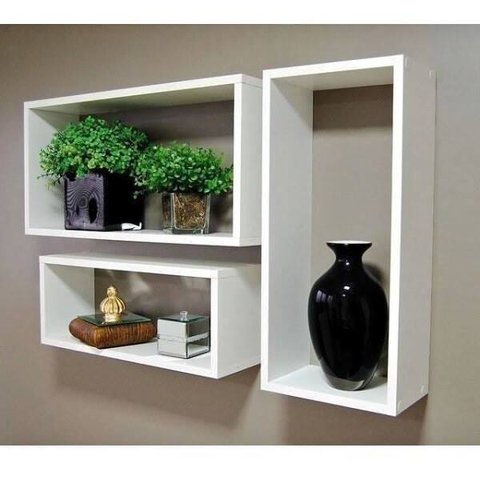 Conjunto de Nichos Retangulares 100% Mdf Branco