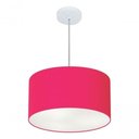 Ver imagem 4 de Lustre Pendente Cilíndrico Md-4099 Cúpula em Tecido 40x25cm Rosa Pink - Bivolt