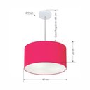 Ver imagem 2 de Lustre Pendente Cilíndrico Md-4099 Cúpula em Tecido 40x25cm Rosa Pink - Bivolt