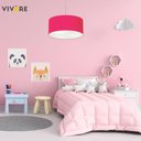 Ver imagem 6 de Lustre Pendente Cilíndrico Md-4099 Cúpula em Tecido 40x25cm Rosa Pink - Bivolt