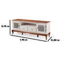 Ver imagem 4 de Rack para TV até 75 Polegadas 195cm 2 Portas Vidro 2 Gavetas Prateleira Interna Pés Luis Xv