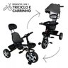 Triciclo de Empurrar 2 em 1 com Capota Preto - Importway - 4