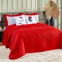 Ver imagem 1 de Kit Colcha Matelassê Percal 300 Fios Basic Casal 07 Peças 100% Poliéster - Vermelho Lady