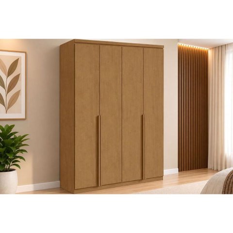Guarda Roupa 4 Portas 2 Gavs Alonzo Lopas Amêndoa