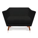 Ver imagem 1 de Namoradeira 2 Lugares Pérsia Suede Preto Pés Chanfrado Castanho - Pallazio