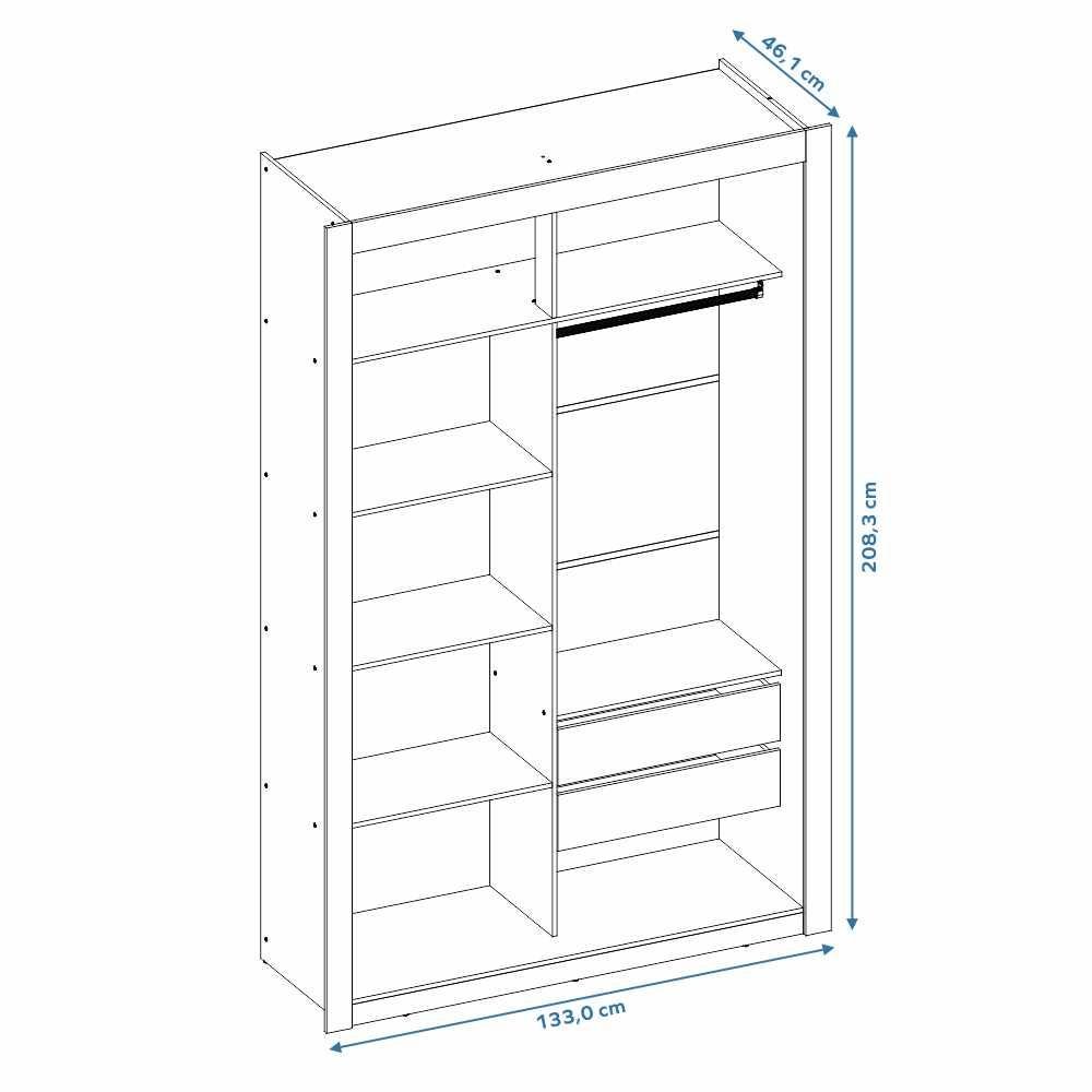 Closet Solteiro 2 Gavetas Branco Notável Móveis - 8