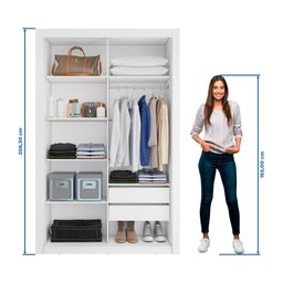 Closet Solteiro 2 Gavetas Branco Notável Móveis - 3
