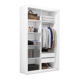 Closet Solteiro 2 Gavetas Branco Notável Móveis - 1