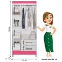 Ver imagem 4 de Guarda Roupa Infantil Lima com Cômoda Ms913 e Armário Multiuso Jade Branco Brilho – Moval