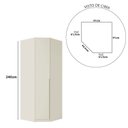 Ver imagem 3 de Guarda-Roupa Modulável de Canto 45° Abertura para Esquerda 91cm 100% MDF Dormitórios Bend Bege/Luna