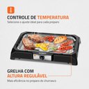 Ver imagem 5 de Churrasqueira Elétrica Mondial Grelha com Altura Regulável Preto 2000w 220v - Ch-06