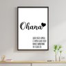 Quadro Decorativo Ohana Quer Dizer Família 34x23cm - 1