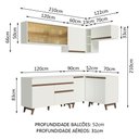 Ver imagem 4 de Armário de Cozinha Completa de Canto 332cm Branco Reims Madesa 02