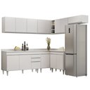 Ver imagem 1 de Armário de Cozinha Modulado de Canto 7 Peças Cp23 Balcão com Tampo Branco - Lumil Lumil Móveis
