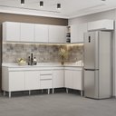 Ver imagem 2 de Armário de Cozinha Modulado de Canto 7 Peças Cp23 Balcão com Tampo Branco - Lumil Lumil Móveis