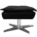 Ver imagem 7 de Kit 2 Puff's Decorativos Base Giratória Cromada Charger Suede Preto - Gran Belo