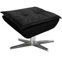 Ver imagem 6 de Kit 2 Puff's Decorativos Base Giratória Cromada Charger Suede Preto - Gran Belo