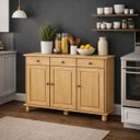 Ver imagem 2 de Balcão 3 Portas 100% Madeira Maciça Cozinha Bancada Rústica:freijo