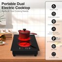 Ver imagem 3 de Vbgk Cooktop Elétrico 3000w, 2 Bocas Embutido e Portátil com Timer (preto)