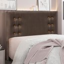 Ver imagem 5 de Cabeceira Decorativa King Size 1,95M Kors Veludo Marrom - Gran Belo