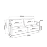 Estofado Living 2m 3 Lugares Adam Linho. Inox Chumbo - Casa Giulia - 4