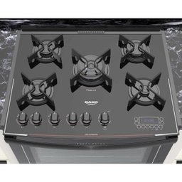 Fogão de Embutir 5 Bocas Dako Turbo Glass Acendimento Automático com Grill e Mesa de Vidro - 3
