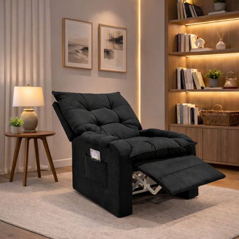 Poltrona Cadeira do Papai Safira Reclinavel Veludo - Sofatec