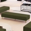 Ver imagem 1 de Puff Decorativo Sala de Estar Bali W01 Pés Palito 170x60cm Linho Verde - Lyam Decor