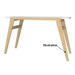 Mesa de Cozinha com Pés em Madeira Brv - Branco/pinus - 3