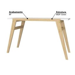 Mesa de Cozinha com Pés em Madeira Brv - Branco/pinus - 6