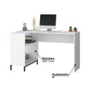 Ver imagem 2 de Escrivaninha Mesa de Escritório com 2 Nichos BRV Móveis - Branco