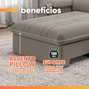 Ver imagem 6 de Sofá Retrátil e Reclinável 3 Lugares 2,10m com Porta Copos Slim Stanley Castor
