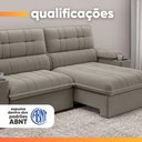 Ver imagem 7 de Sofá Retrátil e Reclinável 3 Lugares 2,10m com Porta Copos Slim Stanley Castor