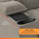 Ver imagem 4 de Sofá Retrátil e Reclinável 3 Lugares 2,10m com Porta Copos Slim Stanley Castor