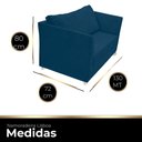 Ver imagem 2 de Namoradeira Lisboa 02 Lugares para Sala Salão Escritório Suede Azul Marinho