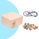 Ver mais imagens de Kit Porta Joias Portatil Viagem Estojo Rosa com Missangas Pink Cor:rosa