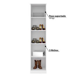 Sapateira 1 Porta com Espelho e 5 nichos Multiuso - Demóbile - 3
