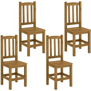 Kit 4 Cadeiras Madeira Maciça Diamante Cor Nogueira Nemargi