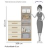 Cômoda Casal Belize Plus 4 Gavetas com Armário Acoplado - 4