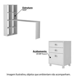 Conjunto para Escritório BRO-43 Mesa com Estante Acoplada e - 2