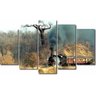 Quadro Decorativo Paisagem Trem 5 Peças - 1
