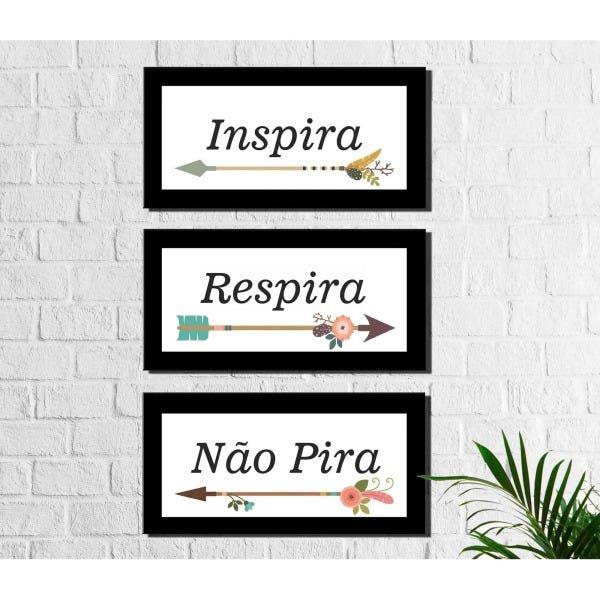 Kit 3 Quadros Decorativos Frases e Flechas - 1