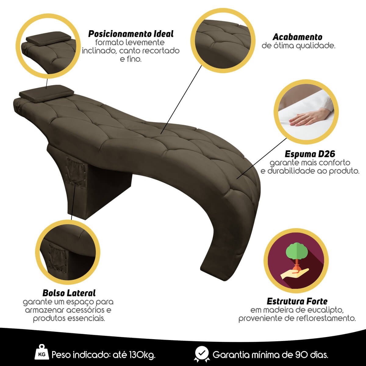 Maca Estética Soft para Design de Sobrancelhas - Veludo Marrom Sofa ...