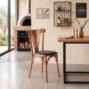 Ver imagem 3 de Kit 6 Cadeiras Paris Luxo Sala de Jantar Área Gourmet Estrutura Aço Cobre Premium - Cobre/Preta