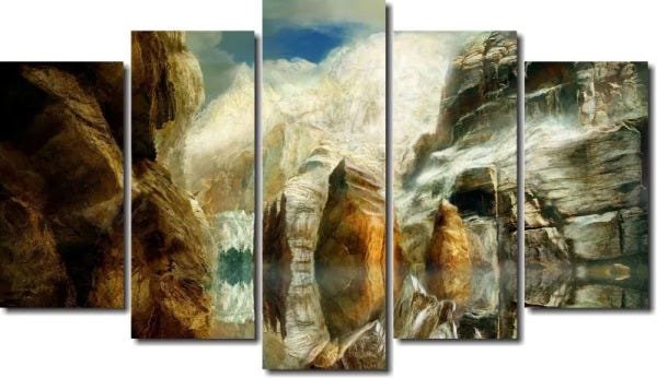 Quadro Decorativo Paisagem Montanha 5 Peças - 1