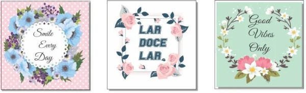 Kit Quadros Decorativos Flores Com Frases 3 Peças - 1