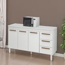 Ver imagem 2 de Balcão de Cozinha Atenas com Tampo 3 Portas 3 Gavetas 158 Cm Branco