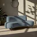 Ver imagem 2 de Sofá Orgânico 2 Lugares 150cm Argos Pés Preto Bouclé Azul Claro - Nexta Casa
